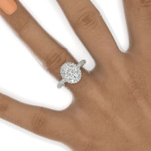Load image into Gallery viewer, 3 Carat Oval Cut Giliarto Moissanite Double Halo  White Gold Engagement Ring
