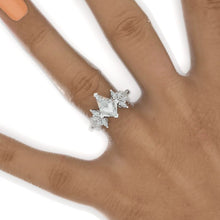 Load image into Gallery viewer, 3 Carat Kite Moissanite Engagement Ring. 3CT Fancy Shape Moissanite Ring
