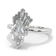 Load image into Gallery viewer, 3 Carat Kite Moissanite Engagement Ring. 3CT Fancy Shape Moissanite Ring
