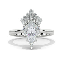 Load image into Gallery viewer, 3 Carat Kite Moissanite Engagement Ring. 3CT Fancy Shape Moissanite Ring
