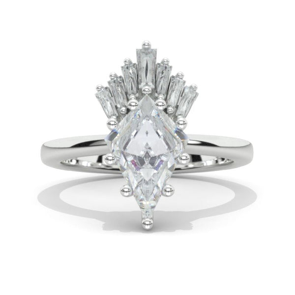 3 Carat Kite Moissanite Engagement Ring. 3CT Fancy Shape Moissanite Ring