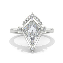 Load image into Gallery viewer, 3 Carat Kite Moissanite Engagement Ring. 3CT Fancy Shape Halo Moissanite Ring
