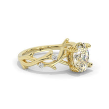 Load image into Gallery viewer, 2 Carat Oval Moissanite Floral Twig Setting White Gold Engagement Ring
