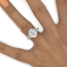 Load image into Gallery viewer, 2 Carat Oval Moissanite Halo Engagement Ring
