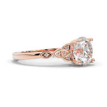 Load image into Gallery viewer, 2 Carat Moissanite Celtic Engagement Ring 14K White Gold
