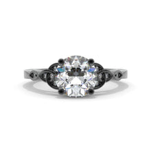 Load image into Gallery viewer, 2 Carat Moissanite Celtic Engagement Black Gold Ring
