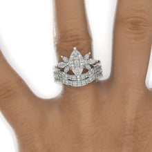 Load image into Gallery viewer, 2Ct Marquise Cut Moissanite Vintage Engagement Ring, Marquise  Engagement Ring, Marquise Side Accents Stones 14K White Gold Ring Set
