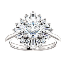 Load image into Gallery viewer, 14K White Gold 6.5 mm Round Forever One Moissanite 1/2 CTW Diamond Engagement Ring
