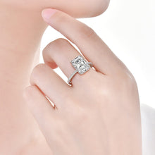 Load image into Gallery viewer, Solitaire Pave Accents Stones, Emerald Cut Engagement ring
