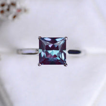 Load image into Gallery viewer, 2 Carat  Princess Cut Alexandrite White Gold Giliarto Engagement Ring
