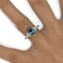 Load image into Gallery viewer, 3 Carat Kite Alexandrite Engagement Ring. 3CT Fancy Shape Alexandrite Ring
