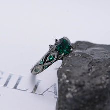 Load image into Gallery viewer, 14K Black Gold Emerald Celtic Engagement Ring
