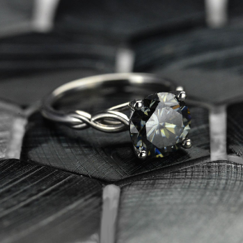 gray grey promissory moissanite ring