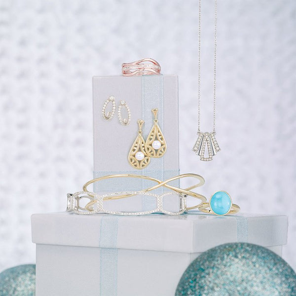 14K Rose 1/3 CTW Diamond J-Hoop Earrings