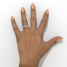 Load image into Gallery viewer, ''Kristin''  Lattice 14K White 2.2 CTW Moissanite Marquise Anniversary Band
