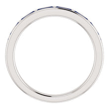 Load image into Gallery viewer, 14K White Chatham® Created Blue Sapphire Ring
