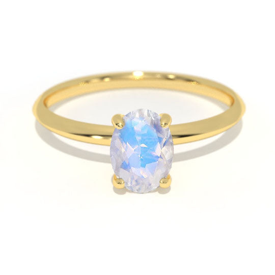 2 Carat Moonstone 14K White Gold Engagement Promissory Ring