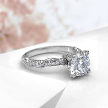 Load image into Gallery viewer, 2.0 Carat Moissanite Giliarto Engagement Ring-58 round accents  0.4 TCW 14K White Gold
