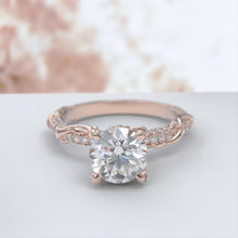 Load image into Gallery viewer, 2.0 Carat Moissanite Giliarto Nature Engagement Ring-58 round accents  0.4 TCW 14K White Gold
