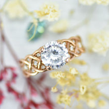 Load image into Gallery viewer, 2.0 Carat Sapphire Diamond Engagement Rose Gold Ring
