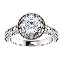 Load image into Gallery viewer, 14K Gold 6.5mm Round Forever One Moissanite 1/4 CTW Diamond Engagement Ring
