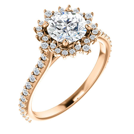 14K Gold Forever One Round 1/3 CTW Diamond  Engagement Ring