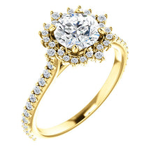 Load image into Gallery viewer, 14K Gold Forever One Round 1/3 CTW Diamond  Engagement Ring
