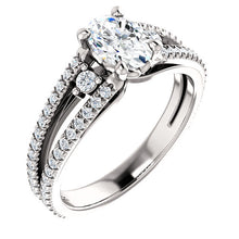 Load image into Gallery viewer, 14K Yellow 7x5 mm Oval 3/8 CTW Diamond Engagement Ring
