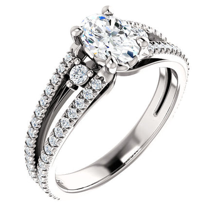 14K Yellow 7x5 mm Oval 3/8 CTW Diamond Engagement Ring