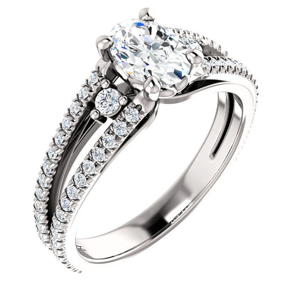 14K Yellow 7x5 mm Oval 3/8 CTW Diamond Engagement Ring