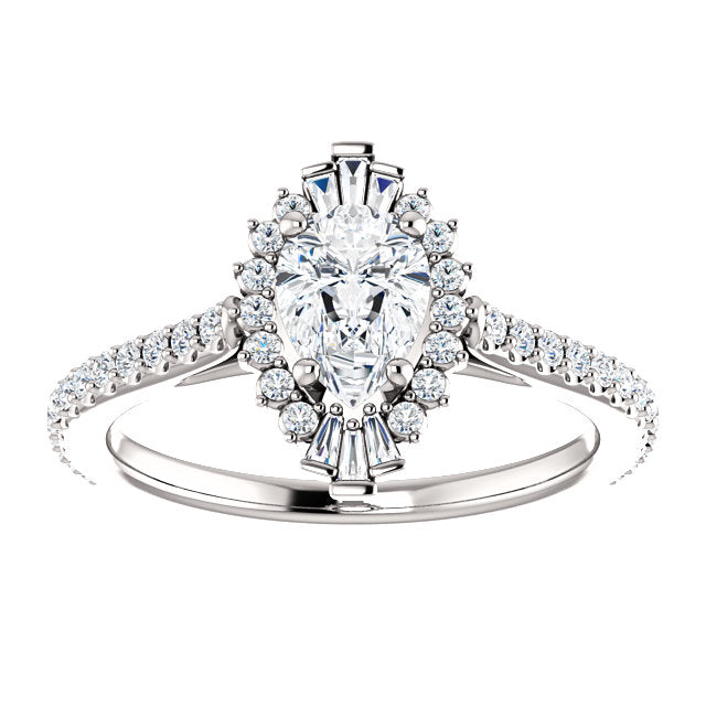 14K Gold 7x5 mm Marquise Forever One 1/3 CTW Diamond Engagement Ring
