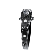 Load image into Gallery viewer, 0.8 Carat Moissanite Daimond Engagement Ring - 14K Black Gold
