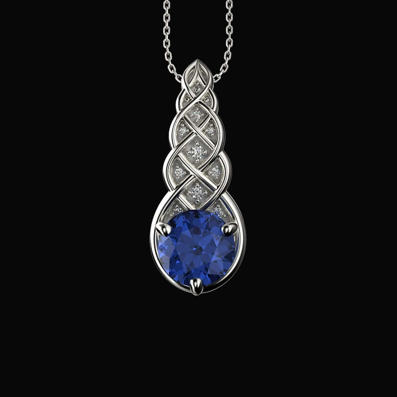 2 Carat Sapphire Diamond Pendants - Giliarto