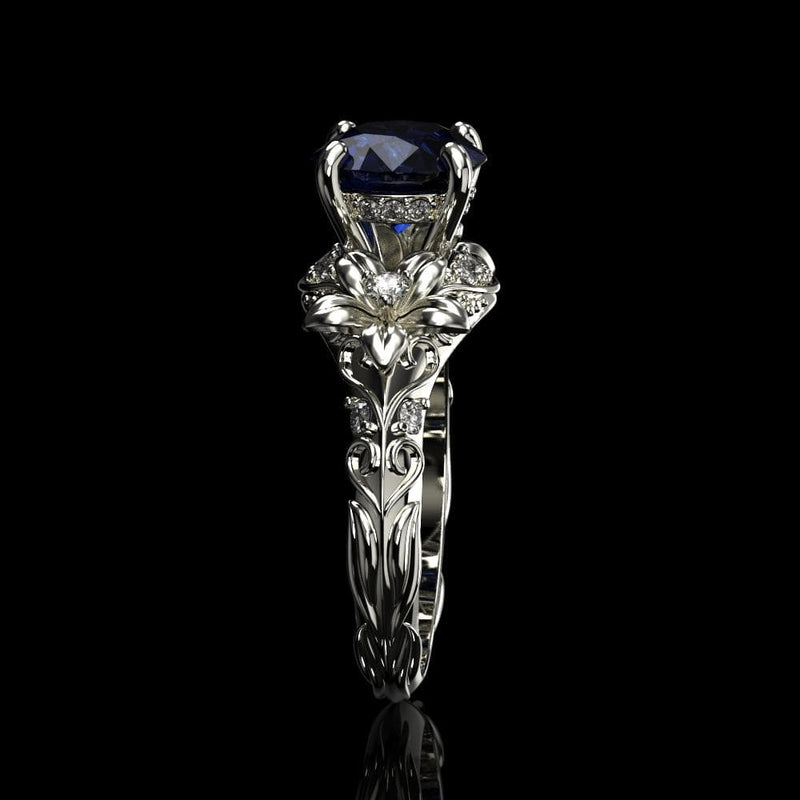 Sapphire Engagement Gold  Ring - Giliarto