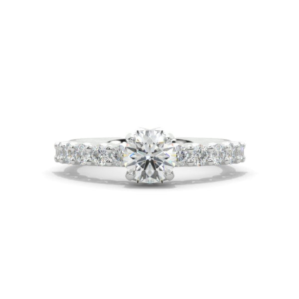 1 Carat Round Giliarto Moissanite 14K Gold Engagement Ring