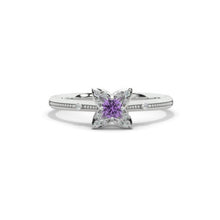 Load image into Gallery viewer, 0.1 Carat Giliarto Amethyst Gold Promissory Ring
