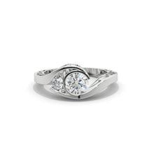 Load image into Gallery viewer, 1 Carat Moissanite  Engagement Ring 14K White Gold Ring-0.3 CTW
