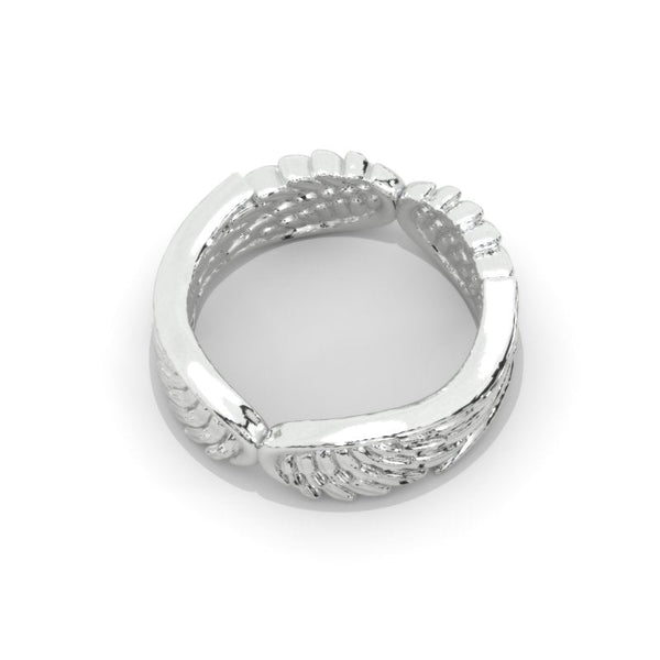14K White Gold Wings Ring