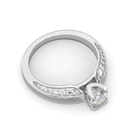 1.0 Carat Forever One Moissanite Engagement Ring 14K White  Gold