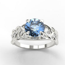 Load image into Gallery viewer, 2 Carat Genuine Aquamarine Engagement Rind 14K White Gold
