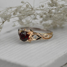 Load image into Gallery viewer, Celtic 1ct Ruby Sapphire Round Center Stone Engagement Ring Wedding Ring
