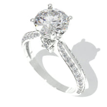 Load image into Gallery viewer, 14K Solid Gold Ring 7mm Round D Color Moissanite Wedding Ring. Moissanite Engagement Ring Anniversary Promise Platinum Ring
