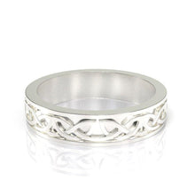 Load image into Gallery viewer, Celtic Wedding Ring for Him For Her, 14K White Gold Celtic Ring
