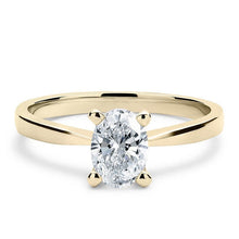 Load image into Gallery viewer, 14K Solid Gold Ring 1 CT Oval Moissanite Engagement Ring Anniversary Ring Promise Ring Yellow White Gold Ring
