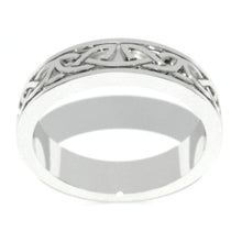 Load image into Gallery viewer, Celtic Wedding Ring for Him For Her, 14K White Gold Celtic Ring

