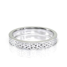 Load image into Gallery viewer, Celtic Wedding Ring for Him For Her, 14K White Gold Celtic Ring
