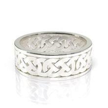 Load image into Gallery viewer, Celtic Wedding Ring for Him For Her, 14K White Gold Celtic Ring
