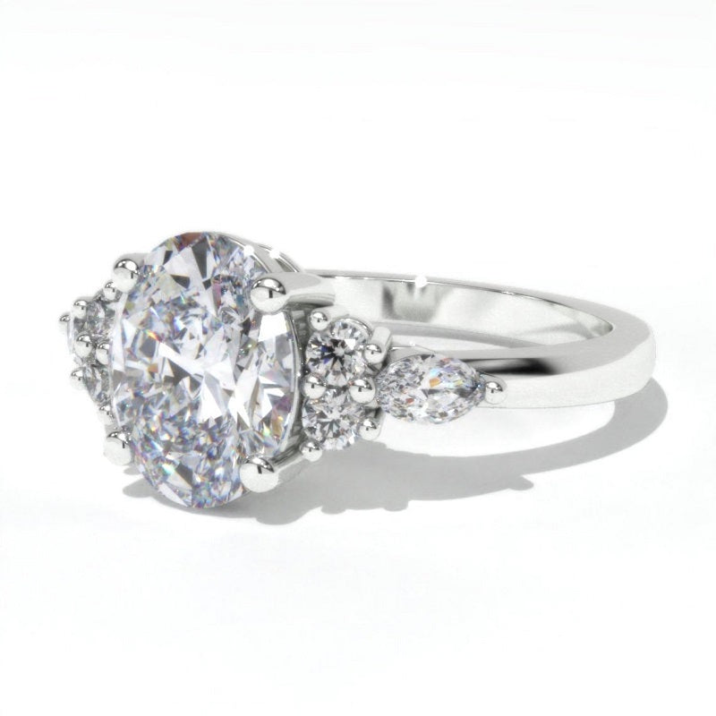 3 Carat Oval Giliarto Moissanite Engagement Ring