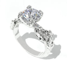 Load image into Gallery viewer, 2Ct Moissanite 14K White Gold Engagement Ring, Design Floral Twig Style Engagement Ring, Leaf Promissory Ring
