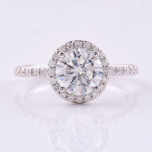 Load image into Gallery viewer, 0.9 Carat Diamond D Color, Ideal Cut, Engagement Ring, Halo Diamond Ring, Classic Halo 14K White Gold Ring
